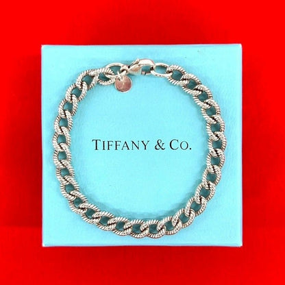 Tiffany & Co Twist Loop Bracelet 925 Sterling Silver Bangle