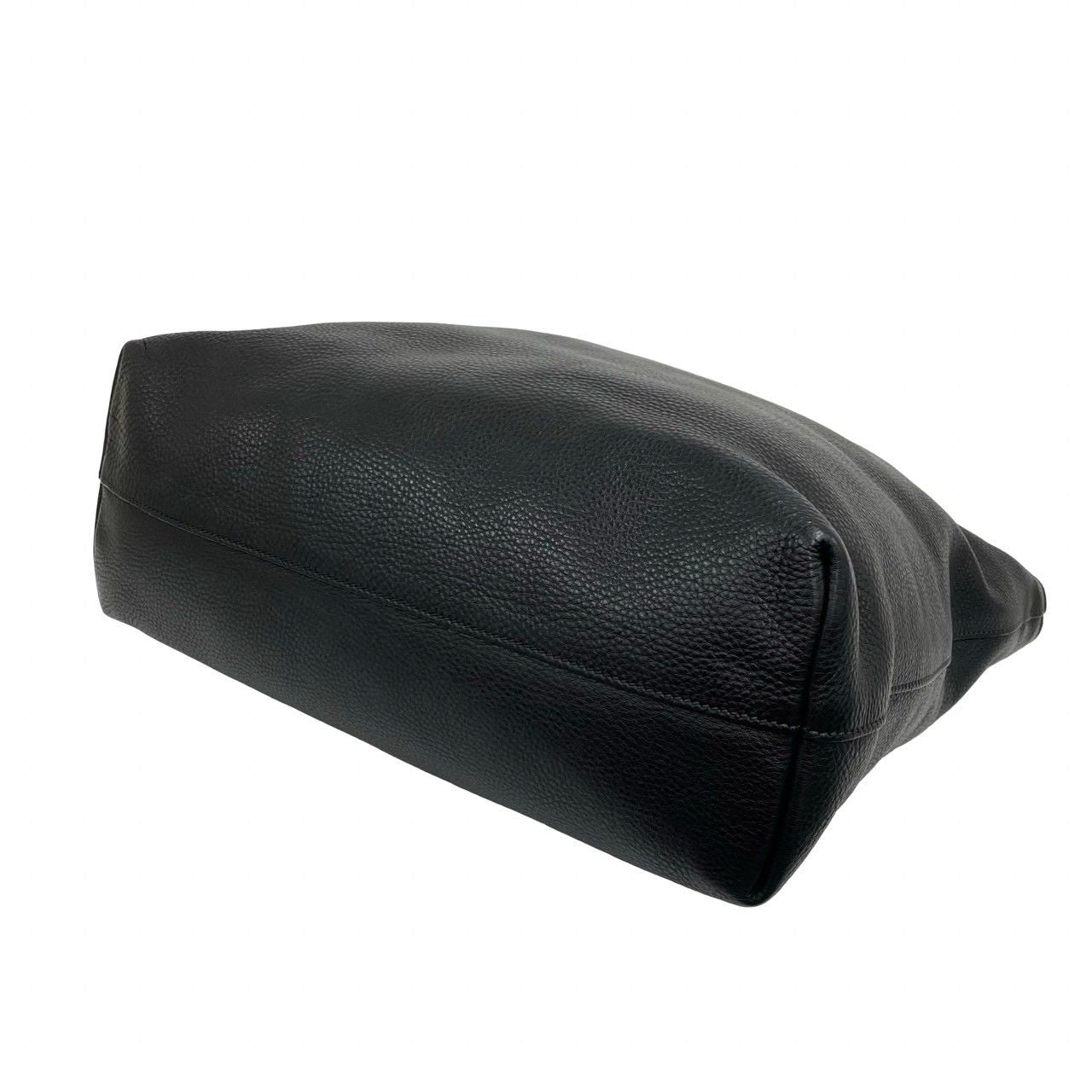 Prada Logo Leather 2-Way Shoulder Bag Business Capacity Black — view 8