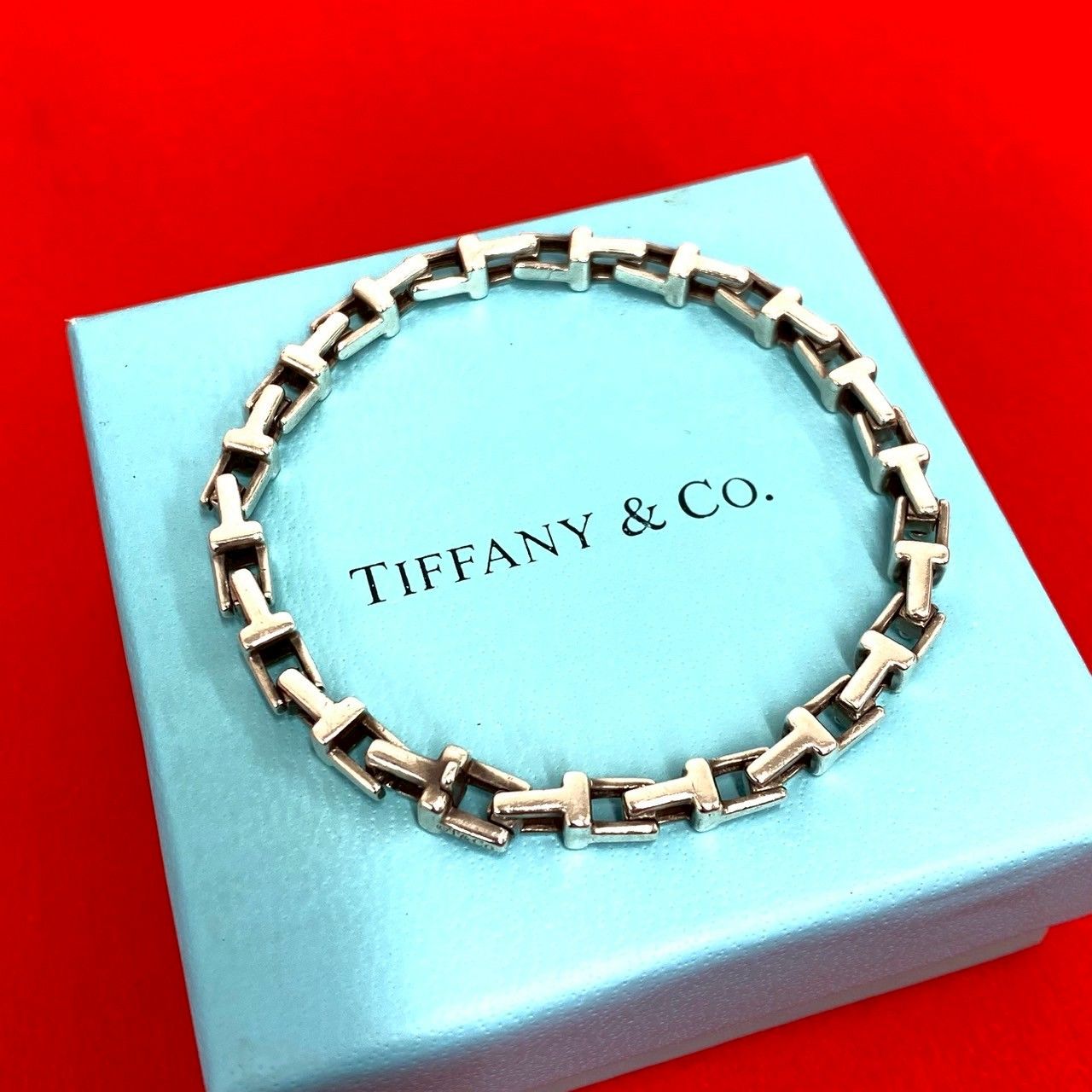 Tiffany & Co T Narrow Bracelet 925 Sterling Silver Bangle