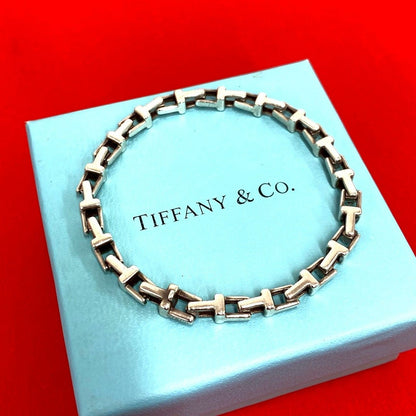 Tiffany & Co T Narrow Bracelet 925 Sterling Silver Bangle