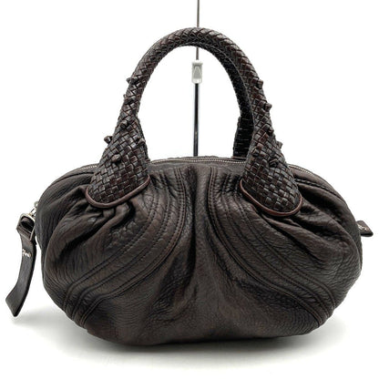 Fendi Handbag Spy Bag Leather Brown