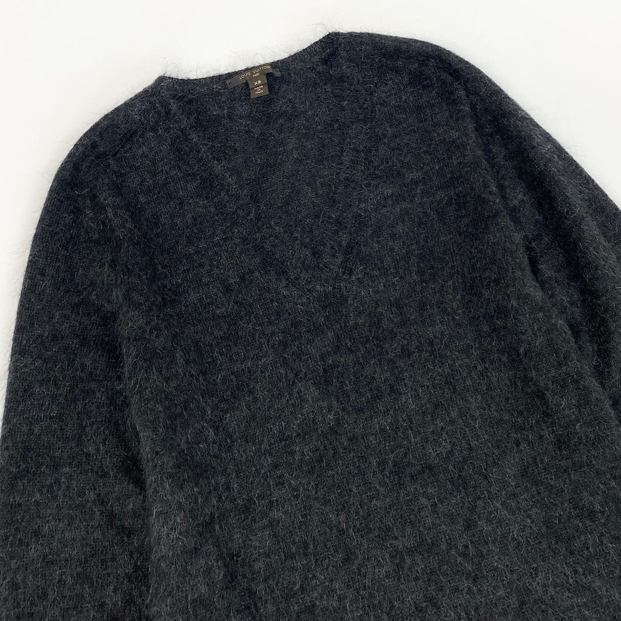 Louis Vuitton Gradient Sequin Knit Dress Mohair Blend Neck XS Gray — view 4