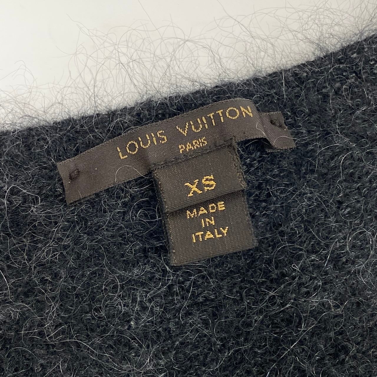 Louis Vuitton Gradient Sequin Knit Dress Mohair Blend Neck XS Gray — view 8