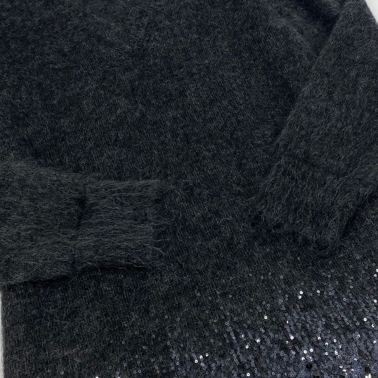 Louis Vuitton Gradient Sequin Knit Dress Mohair Blend Neck XS Gray — view 5