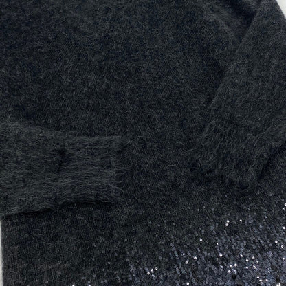 Louis Vuitton Gradient Sequin Knit Dress Mohair Blend Neck XS Gray — view 5