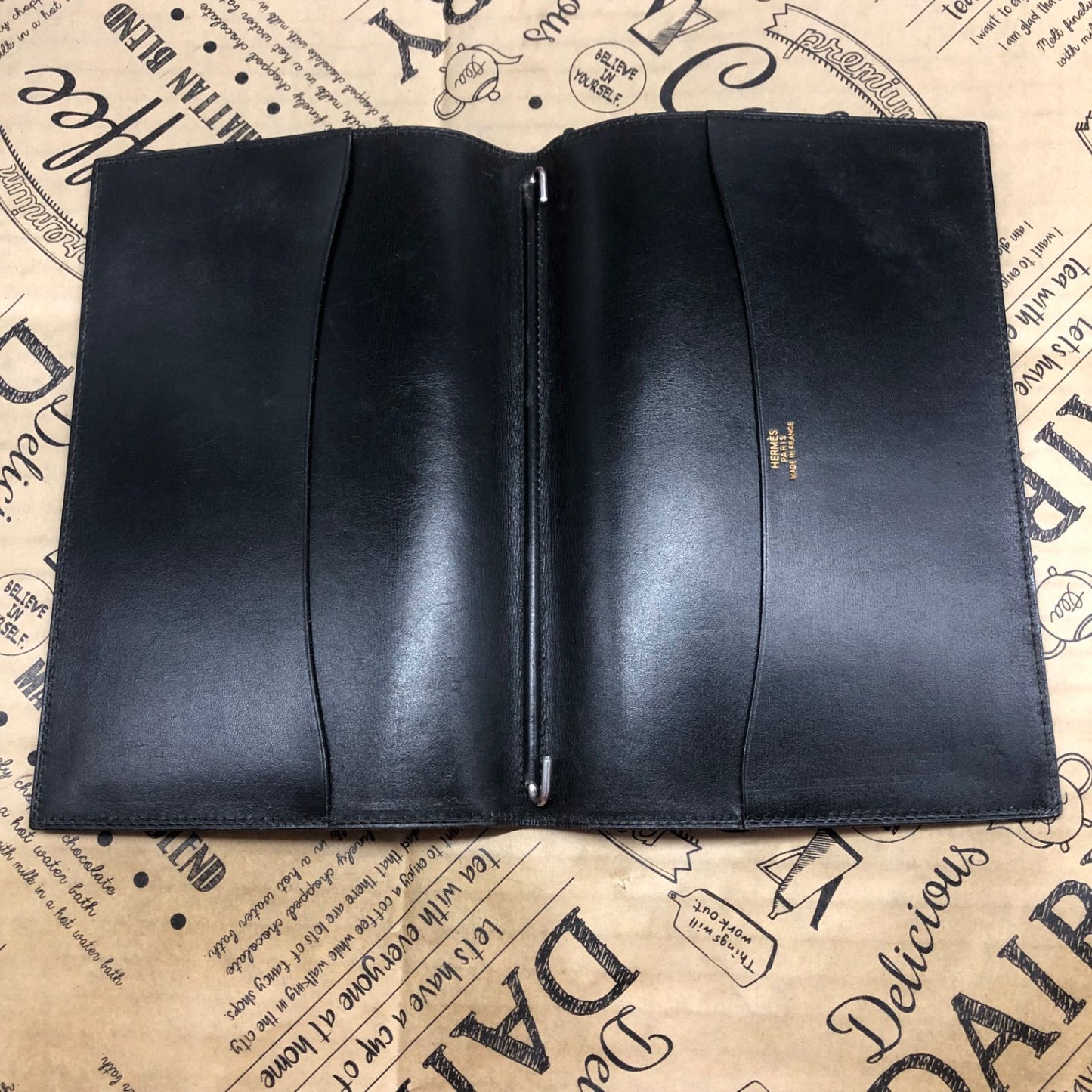 Hermes Notebook Schedule Note Cover Leather Black Business Agenda — view 5