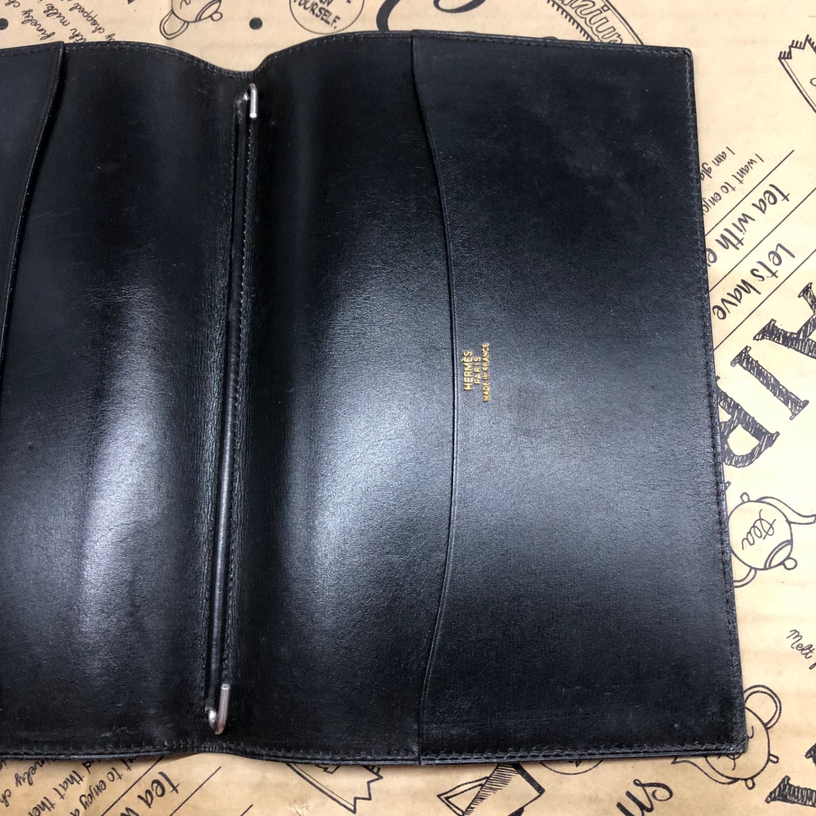 Hermes Notebook Schedule Note Cover Leather Black Business Agenda — view 7