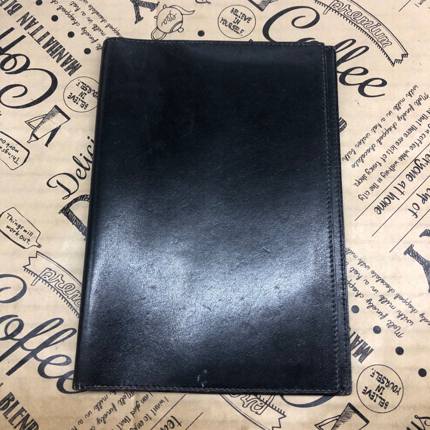 Hermes Notebook Schedule Note Cover Leather Black Business Agenda — view 2
