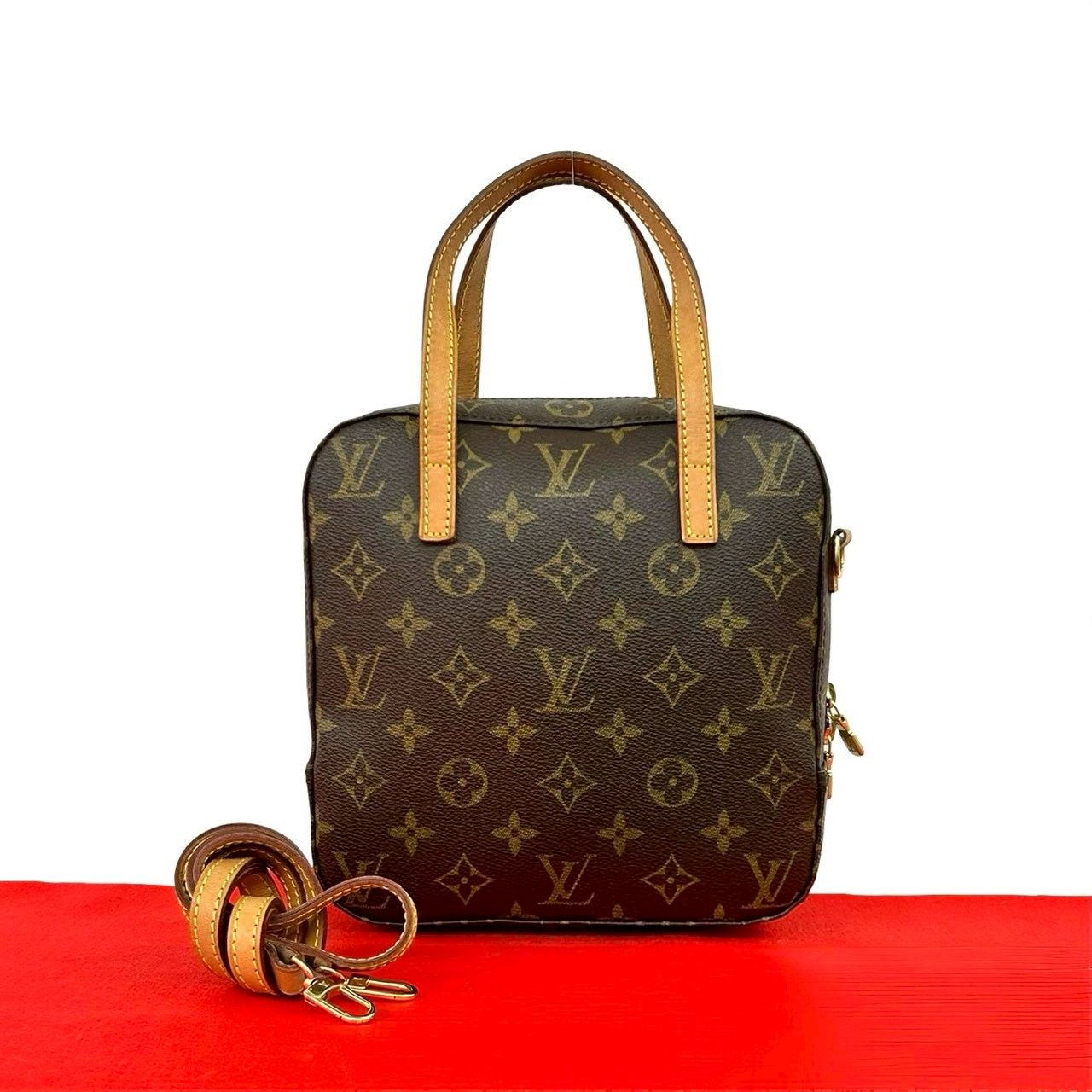 Louis Vuitton Vintage Spontini Monogram Leather Shoulder Bag Pochette Brown