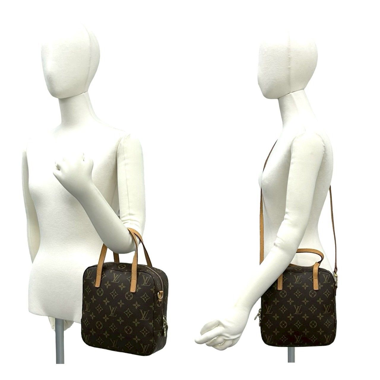Louis Vuitton Vintage Spontini Monogram Leather Shoulder Bag Pochette Brown — view 2