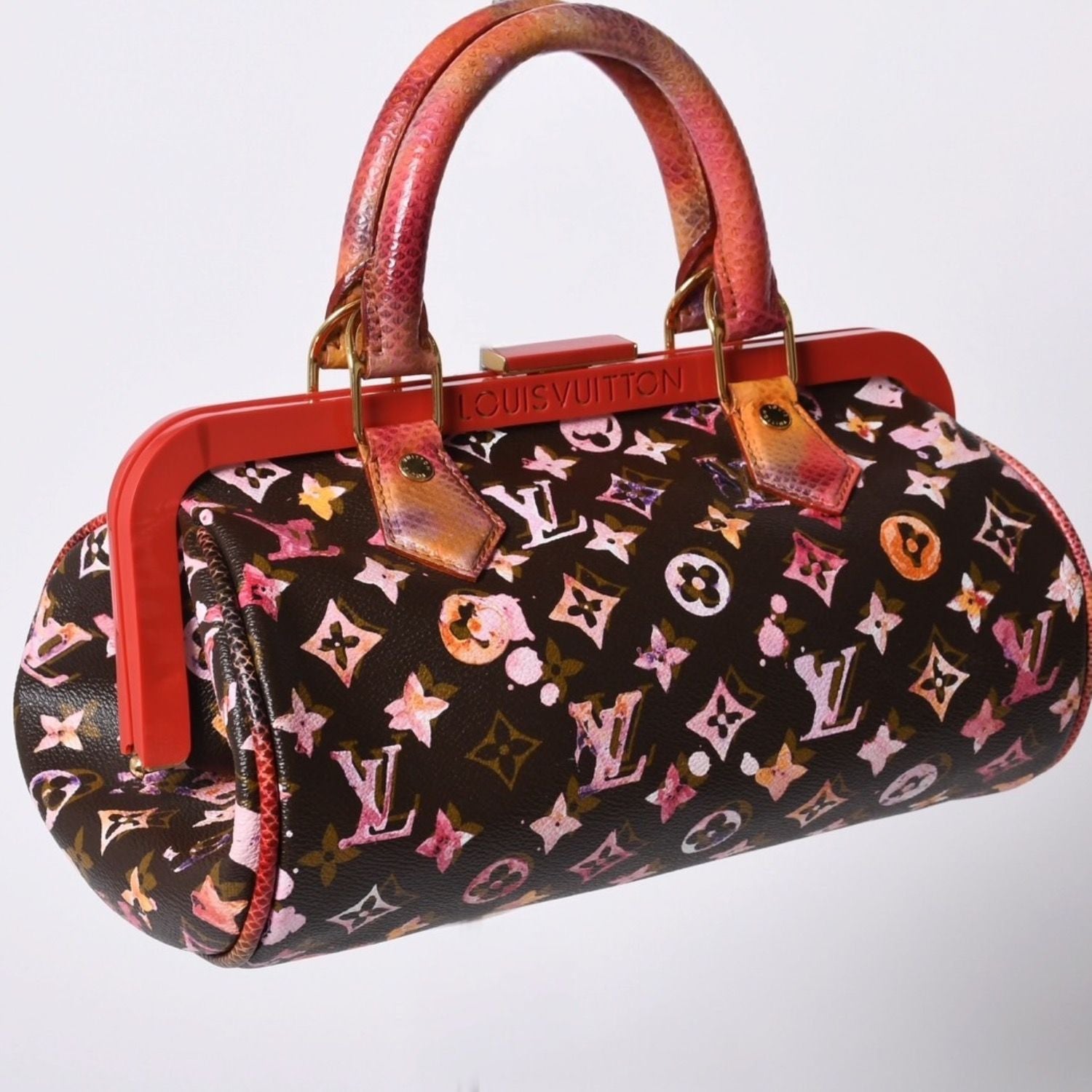 Louis Vuitton Monogram Water Color Richard Prince Papillon Handbag Brown — view 3