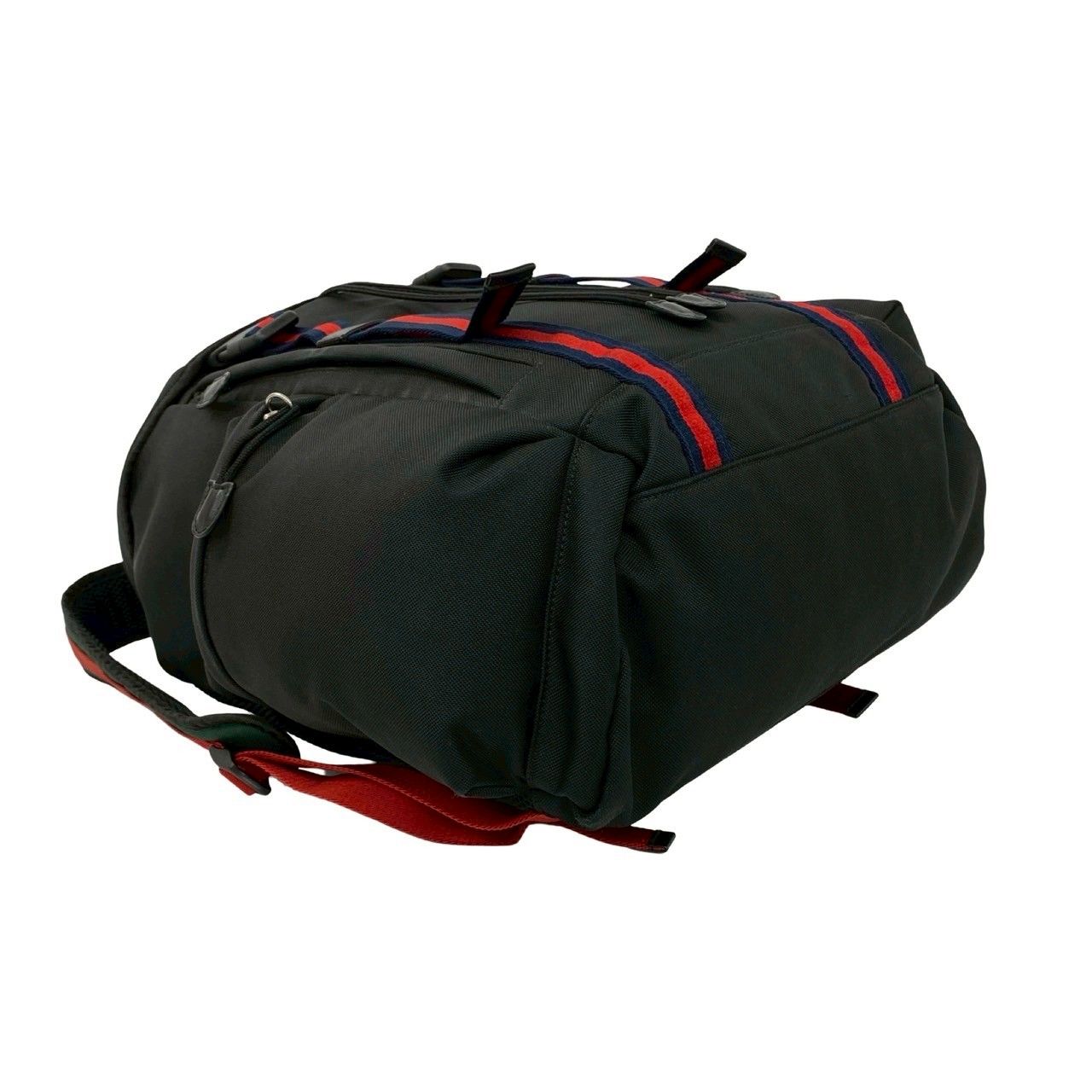 Gucci Taiga Head Webbing Leather Techno Canvas Backpack Black — view 7