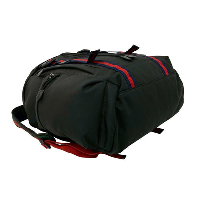 Gucci Taiga Head Webbing Leather Techno Canvas Backpack Black — view 7