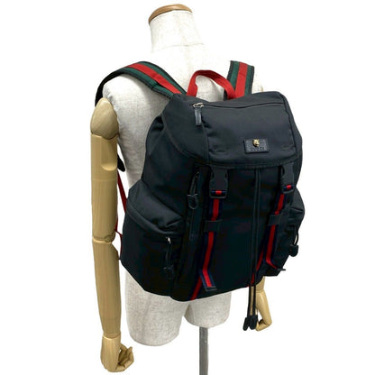 Gucci Taiga Head Webbing Leather Techno Canvas Backpack Black — view 2