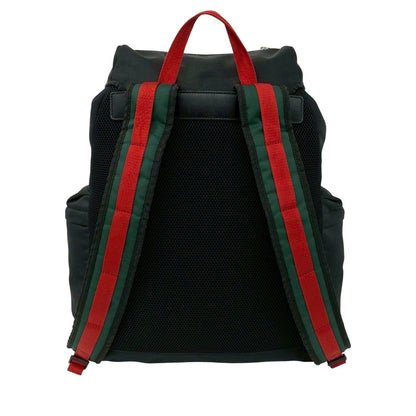 Gucci Taiga Head Webbing Leather Techno Canvas Backpack Black — view 3
