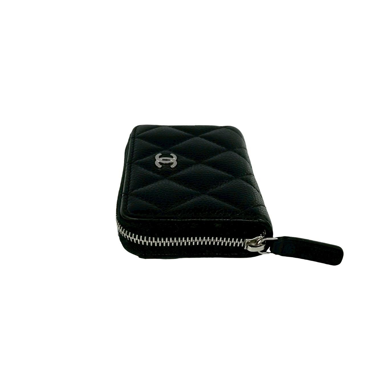 Chanel With Quilted CC Logo Caviar Leather Coin Purse Black — view 4