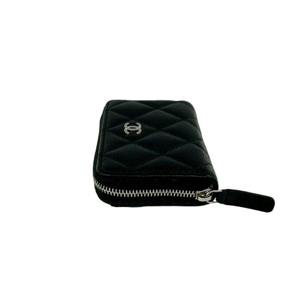 Chanel With Quilted CC Logo Caviar Leather Coin Purse Black — view 4
