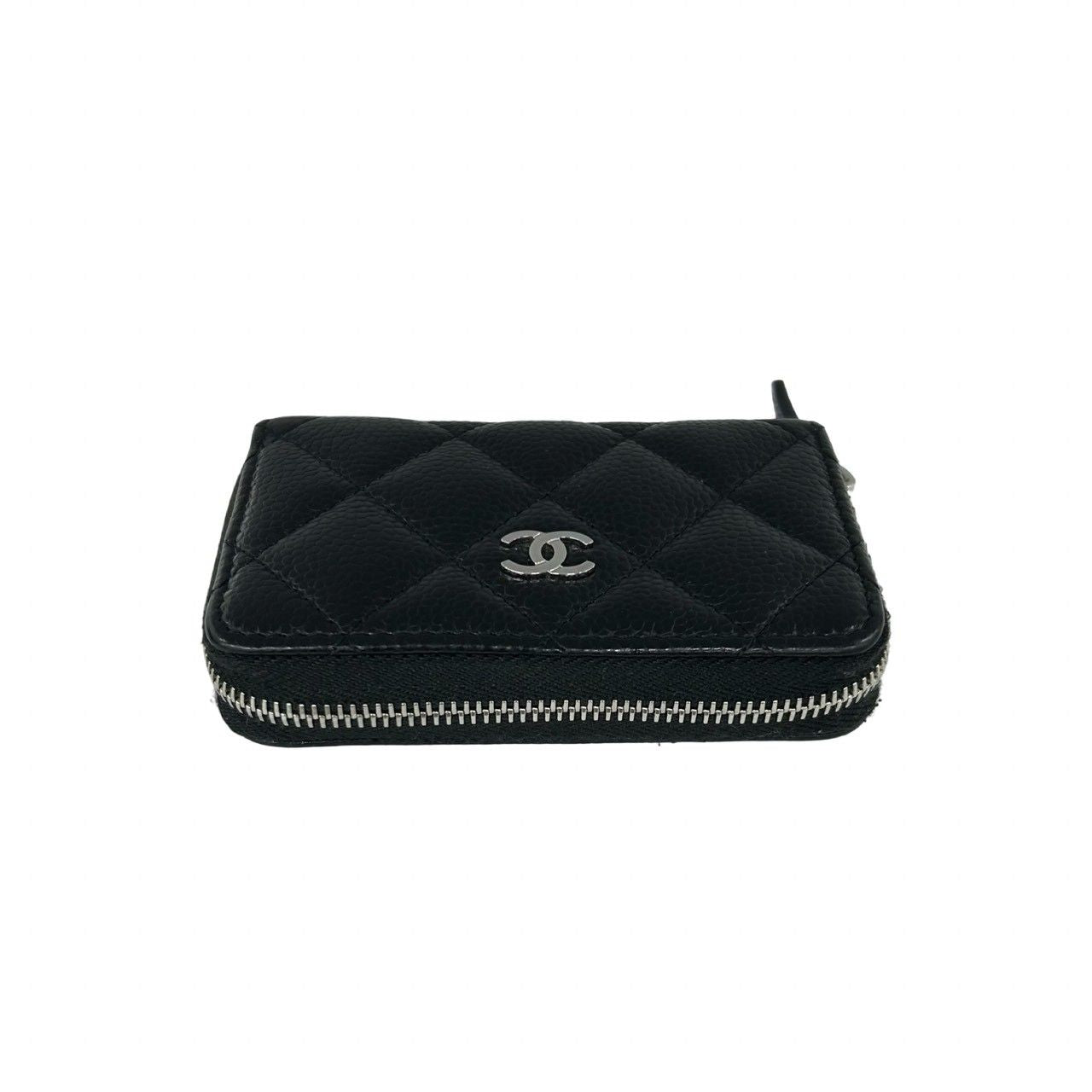 Chanel With Quilted CC Logo Caviar Leather Coin Purse Black — view 3