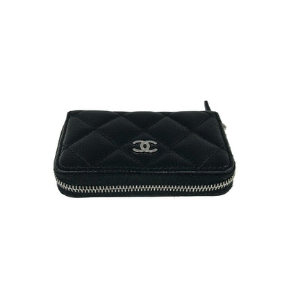 Chanel With Quilted CC Logo Caviar Leather Coin Purse Black — view 3