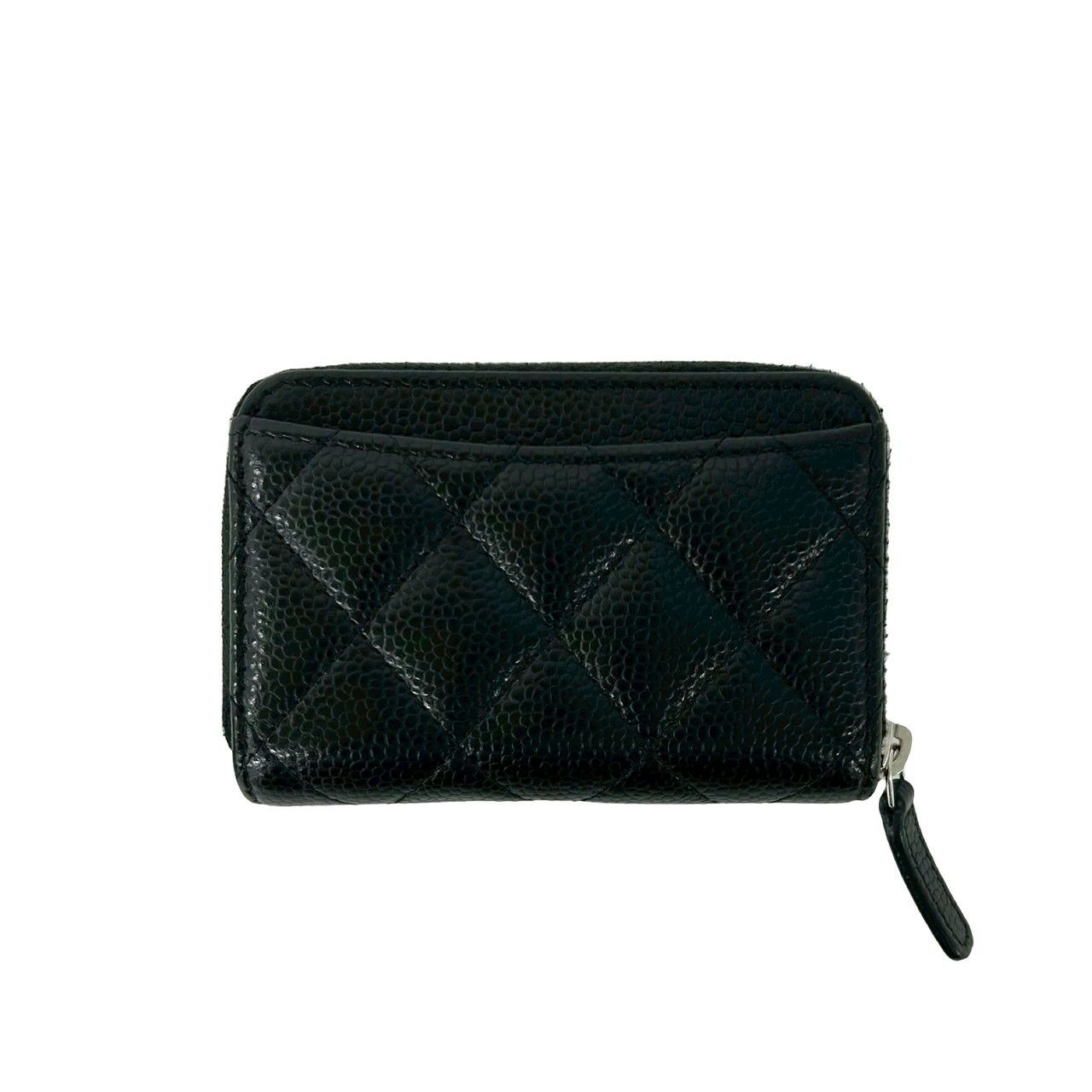 Chanel With Quilted CC Logo Caviar Leather Coin Purse Black — view 2