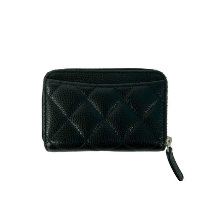 Chanel With Quilted CC Logo Caviar Leather Coin Purse Black — view 2