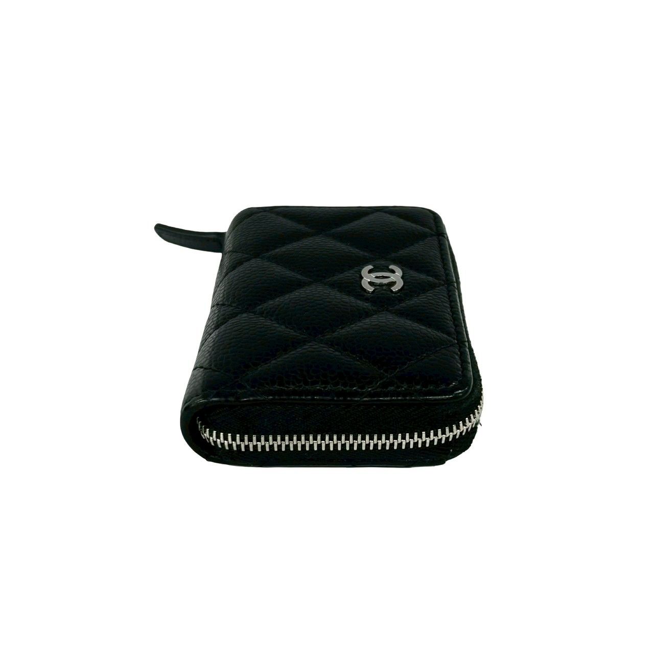 Chanel With Quilted CC Logo Caviar Leather Coin Purse Black — view 5