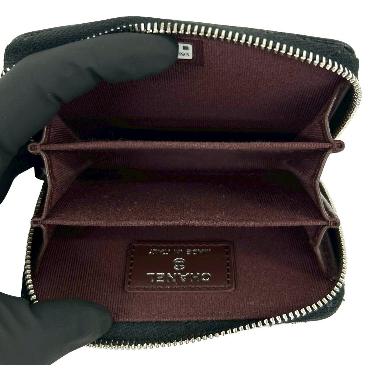 Chanel With Quilted CC Logo Caviar Leather Coin Purse Black — view 7