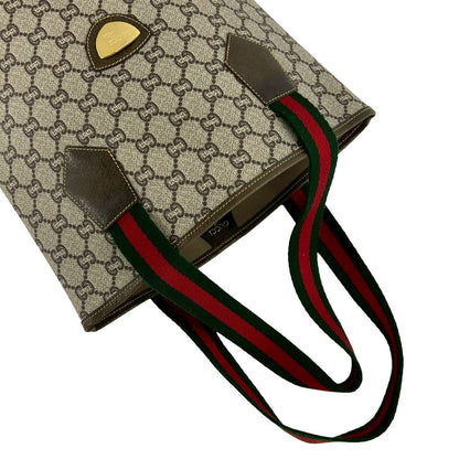 Gucci Vintage Sherry Line Plus Leather Tote Brown — view 4
