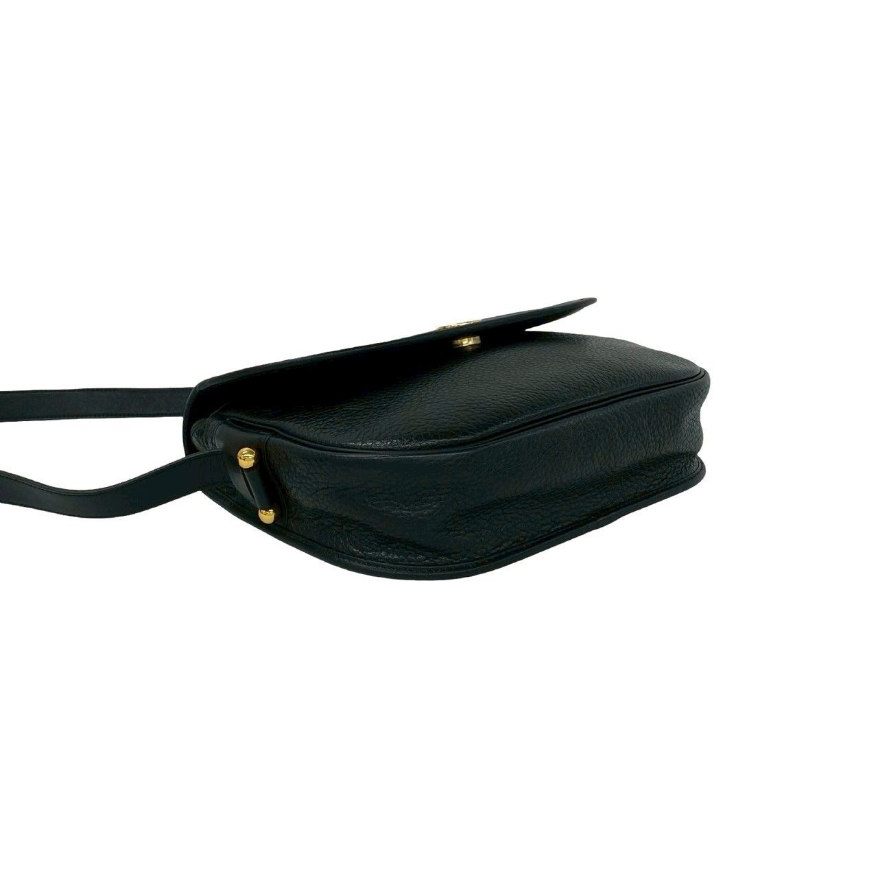 Dior Vintage Logo Leather Shoulder Bag Pochette Black — view 7