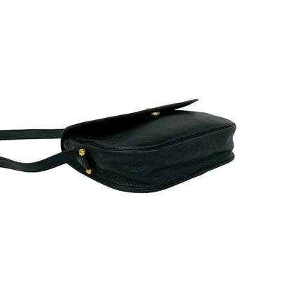 Dior Vintage Logo Leather Shoulder Bag Pochette Black — view 7