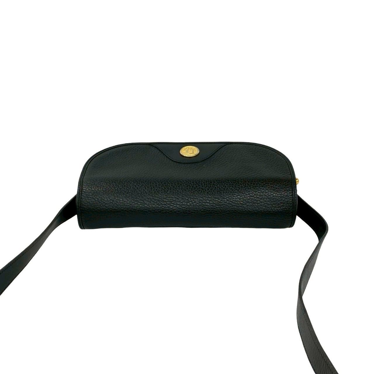 Dior Vintage Logo Leather Shoulder Bag Pochette Black — view 4
