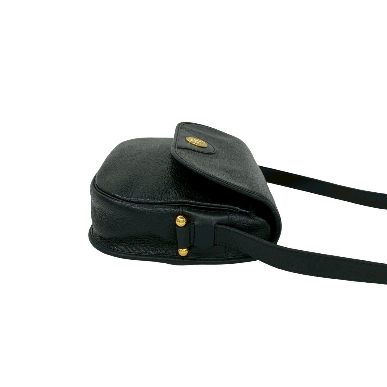 Dior Vintage Logo Leather Shoulder Bag Pochette Black — view 6