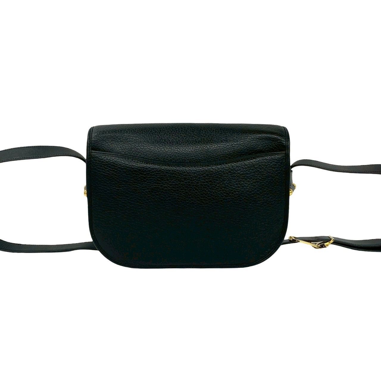 Dior Vintage Logo Leather Shoulder Bag Pochette Black — view 3
