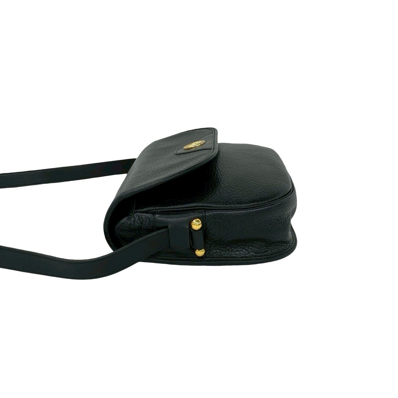 Dior Vintage Logo Leather Shoulder Bag Pochette Black — view 5