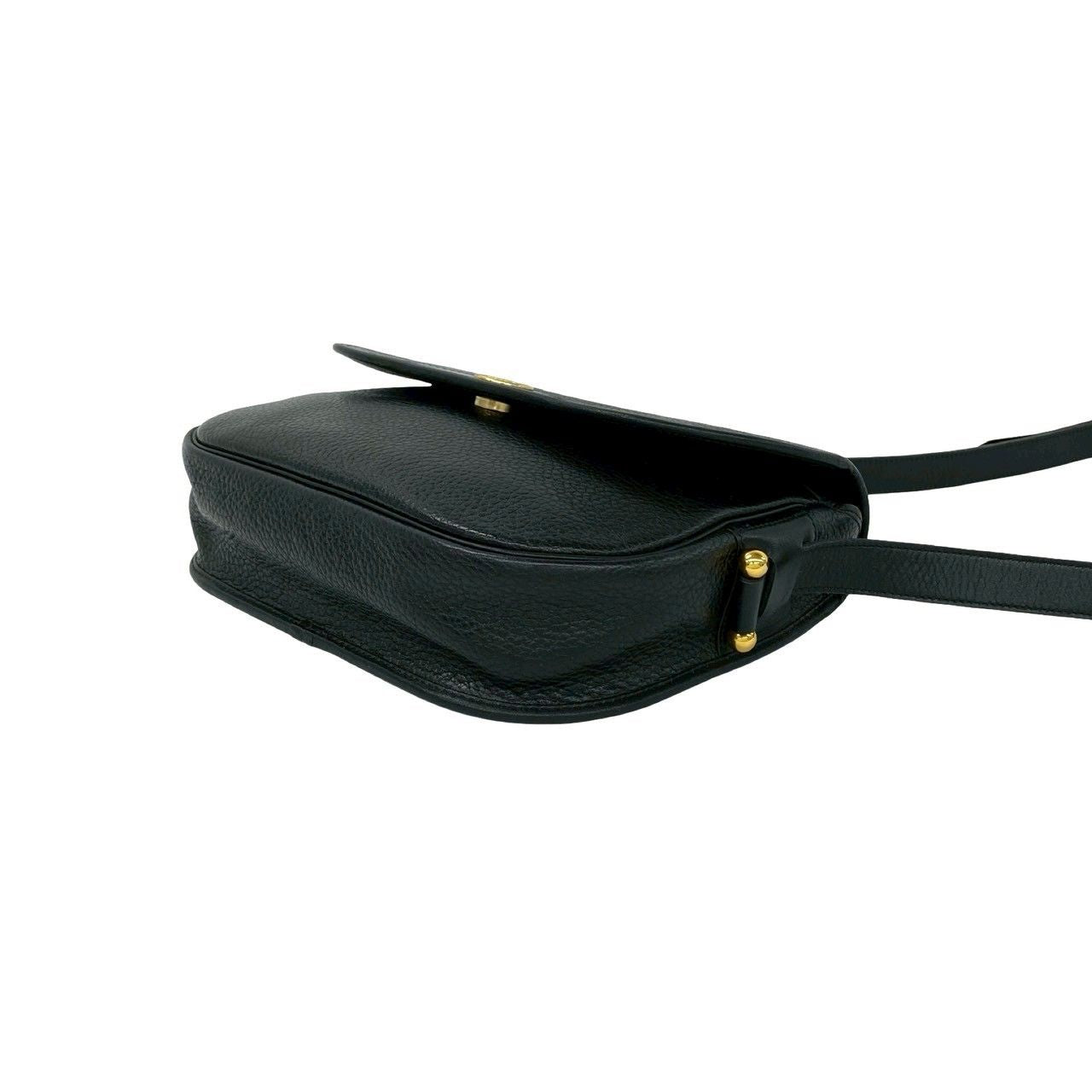 Dior Vintage Logo Leather Shoulder Bag Pochette Black — view 8