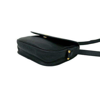 Dior Vintage Logo Leather Shoulder Bag Pochette Black — view 8