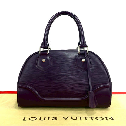 Louis Vuitton Bowling Montaigne PM Epi Leather Boston Bag Cassis Purple