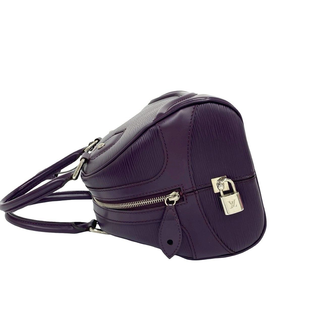 Louis Vuitton Bowling Montaigne PM Epi Leather Boston Bag Cassis Purple — view 5
