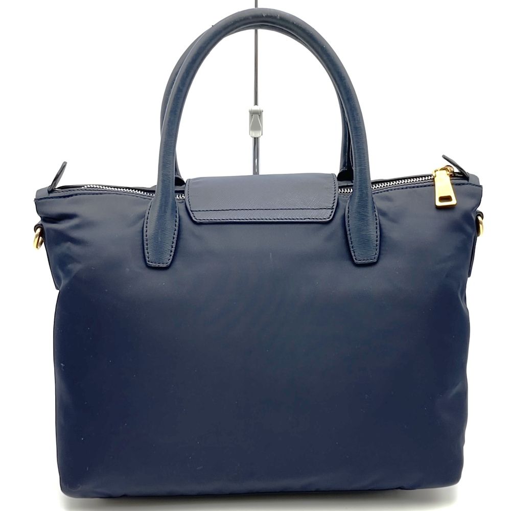 Prada Tote Saffiano Nylon Leather Navy — view 4