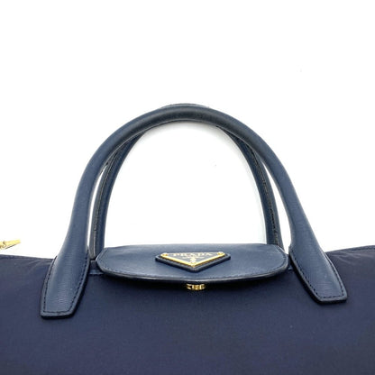 Prada Tote Saffiano Nylon Leather Navy — view 5