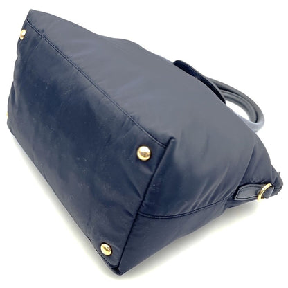 Prada Tote Saffiano Nylon Leather Navy — view 2