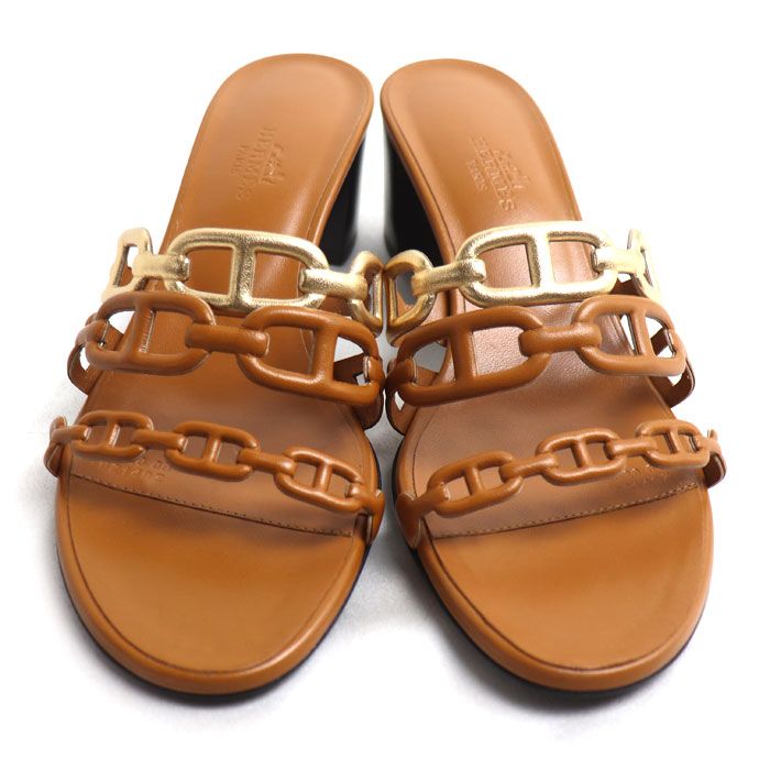 Hermes Tandem Chaine D'ancre Sandals Brown — view 2