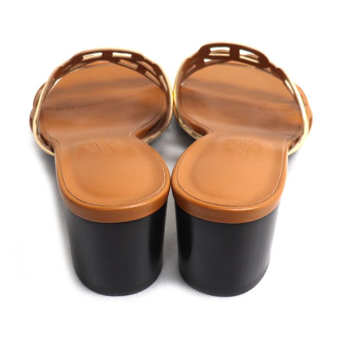 Hermes Tandem Chaine D'ancre Sandals Brown — view 3