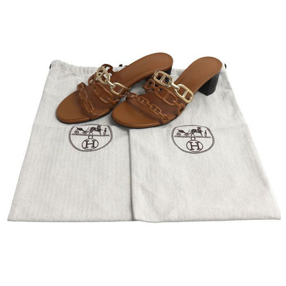 Hermes Tandem Chaine D'ancre Sandals Brown — view 9