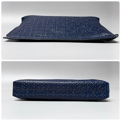 Loewe Anagram Repeat T Pouch Clutch Navy — view 6