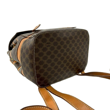 Celine Vintage Macadam Blason Triomphe Pattern Leather Drawstring Mini Backpack — view 7