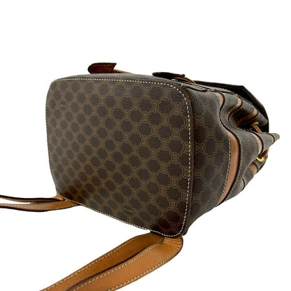 Celine Vintage Macadam Blason Triomphe Pattern Leather Drawstring Mini Backpack — view 8