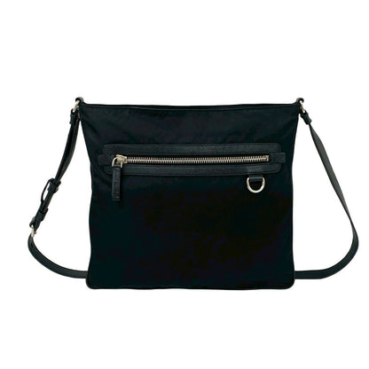 Prada Triangle Logo Nylon Leather Shoulder Bag Tote Black — view 3
