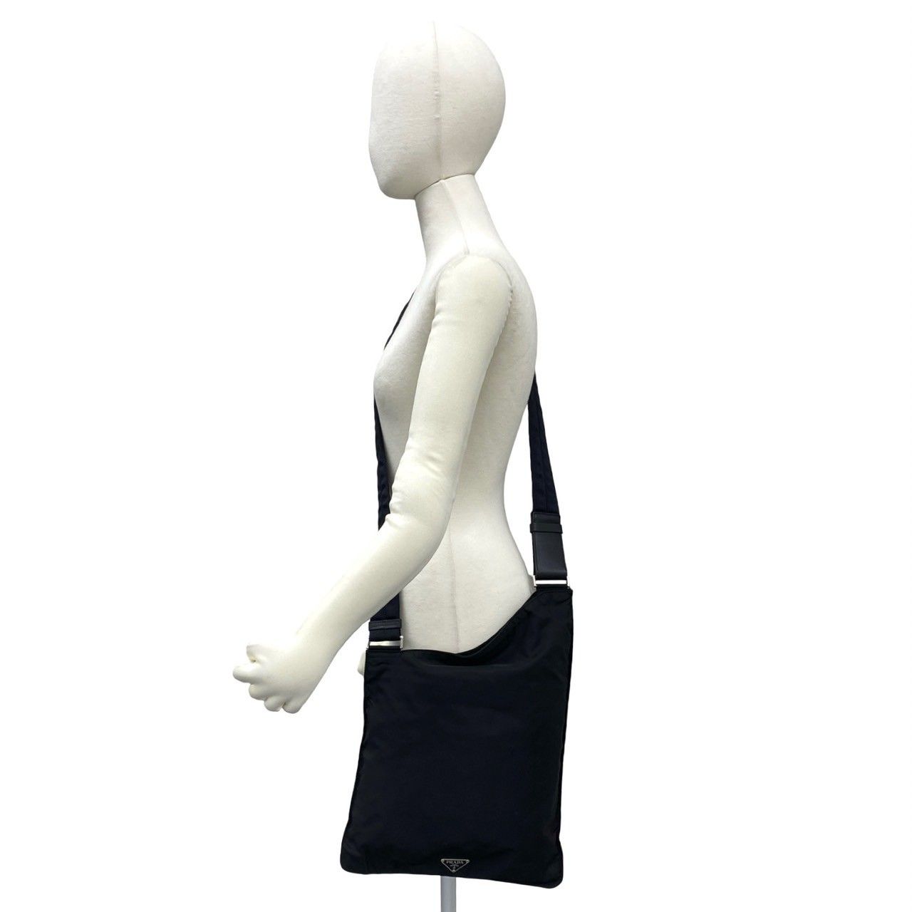 Prada Tessuto Nylon Leather Shoulder Bag Black — view 2