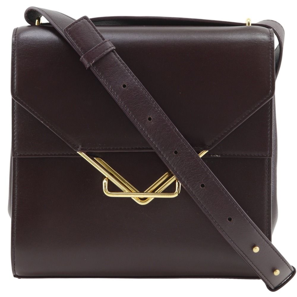 Bottega Veneta the Clip Leather Purple Shoulder Bag
